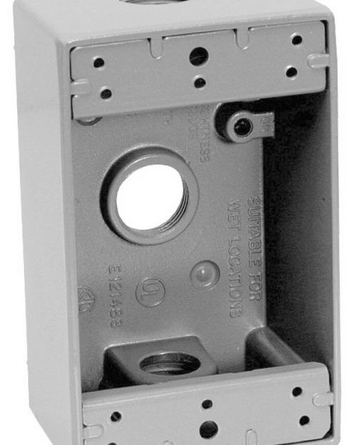 CAJA RECTANGULAR DE ALUMINO PARA USO INTEMPERIE DE 3/4″”””, MCA. CHD.