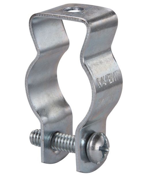 CLIP TIPO O DE 1/2 PARA CONDUIT EMT O IMC PARA VARILLA ROSCADA DE 1/4 Y 3/8 DE ACERO ELECTROGALVANI