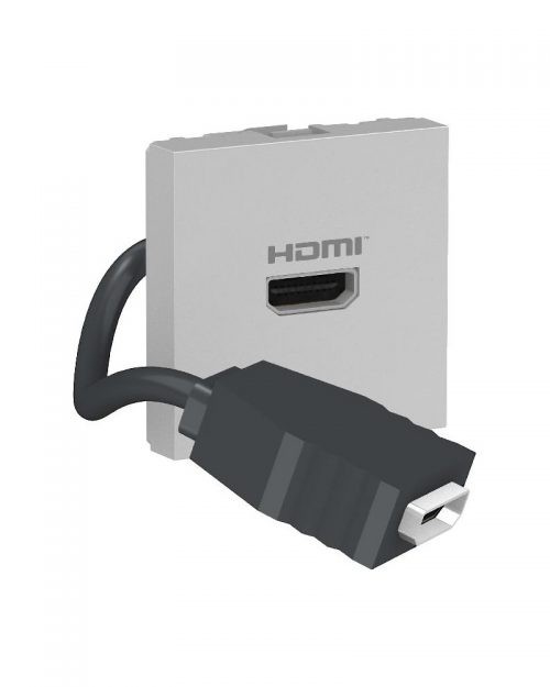 Conector HDMI precableado. Aluminio