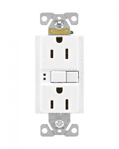 CONTACTO DUPLEX CON CIRCUITO INTERRUPTOR FALLA A TIERRA BCO C/TAPA | ARROW HART