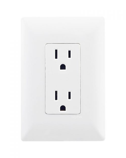 CONTACTO DUPLEX ECONÓMICO 2P + T C/ PLACA  BLANCA | ALPHA | ESTEVEZ