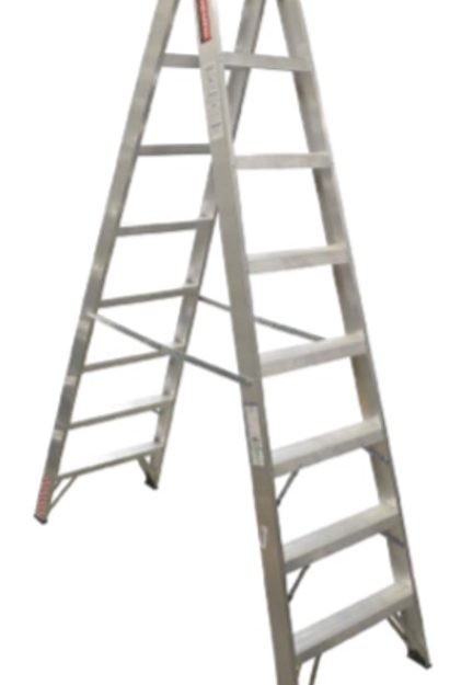 ESCALERA TIJERA DOBLE AL DE 4 PELDAÑOS TIPO II  102 Kg COLOR ALUMINIO